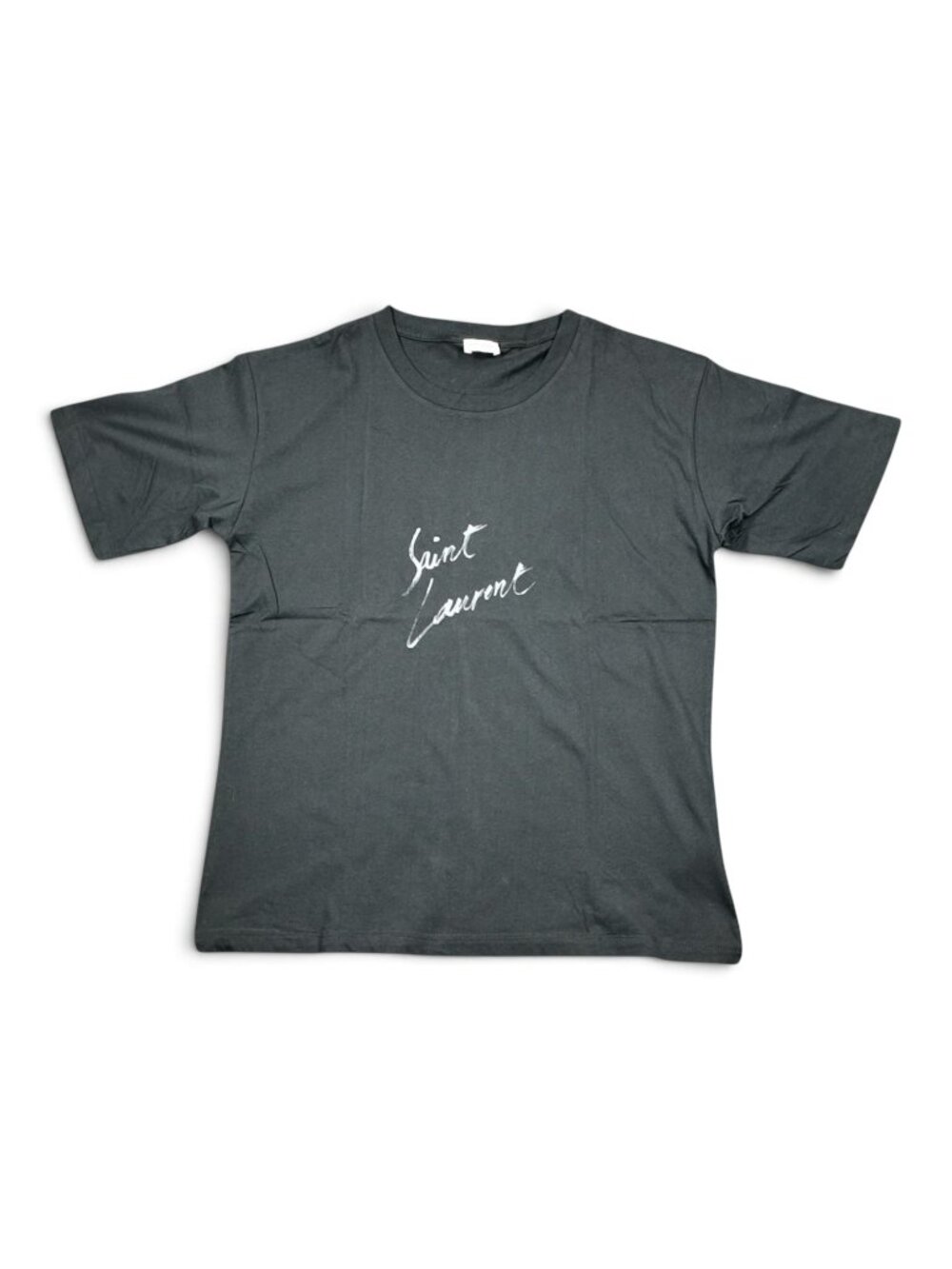 Saint Laurent Paris Script Logo T-Shirt Black Crewneck Size Medium